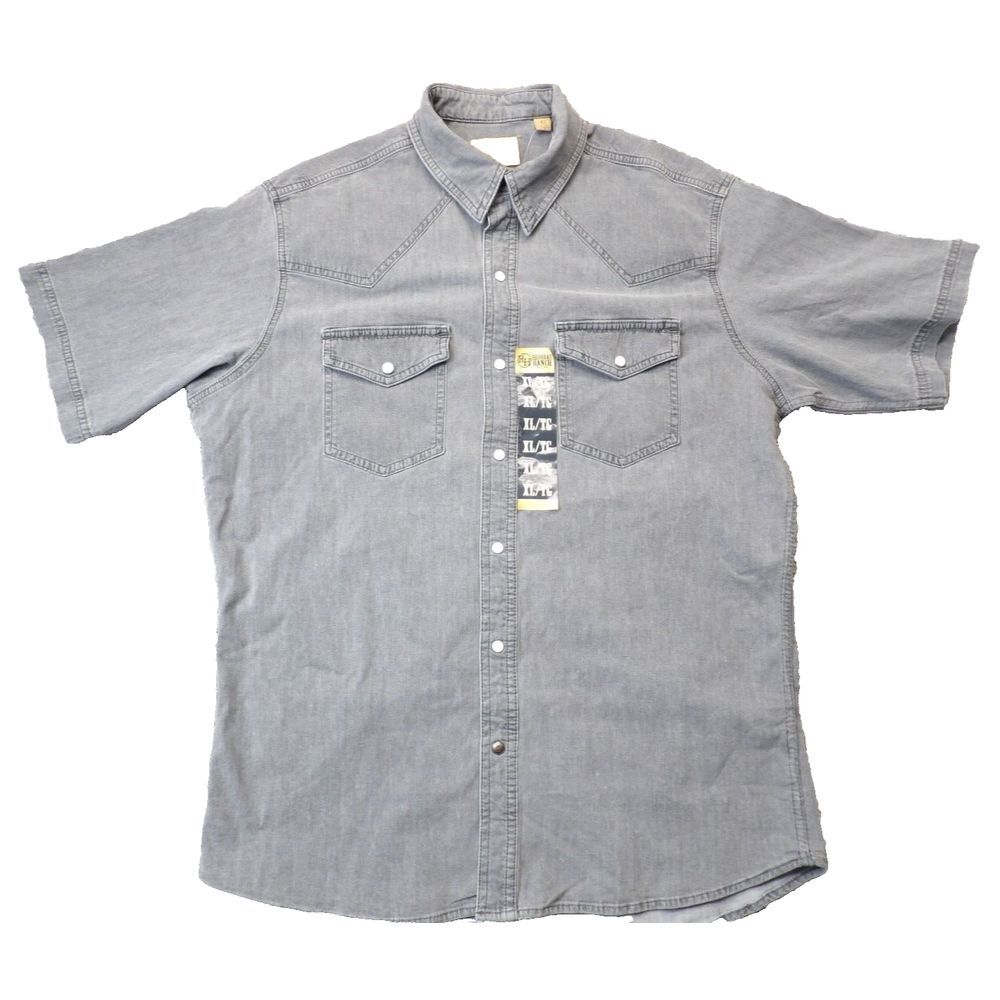 RedHead Gray Short Sleeve Casual Button-Down Shirt